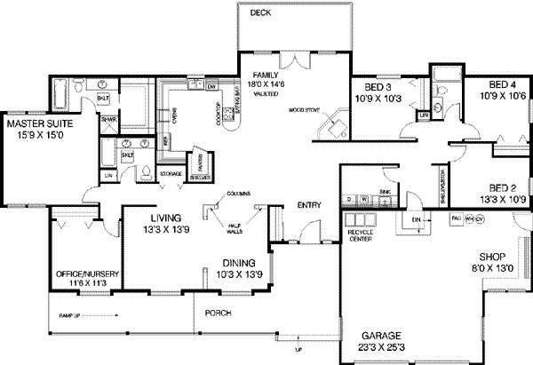 Ranch Floor Plan - Main Floor Plan #60-272