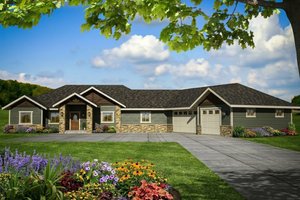 Exterior - Front Elevation for Craftsman House Plan #117-1113 - 4 bed, 4 bath