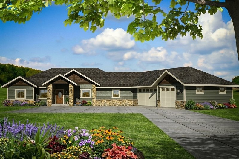 Exterior - Front Elevation 2 for Craftsman House Plan #117-1113 - 4 bed, 4 bath