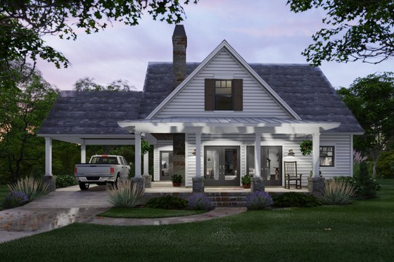 Exterior - Front Elevation 3 for Cottage House Plan #120-273 - 3 bed, 2 bath