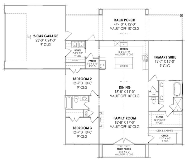 Ranch Floor Plan - Main Floor Plan #1096-112