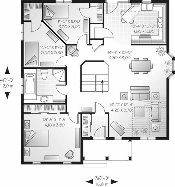 House Plan Design - Cottage Floor Plan - Main Floor Plan #23-688