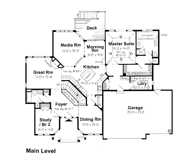 Modern Floor Plan - Main Floor Plan #312-630