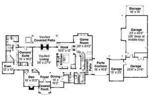 Floor Plan - Main Floor for Tudor House Plan #124-748 - 3 bed, 2.5 bath