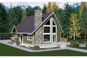 Cottage Exterior - Front Elevation Plan #126-193