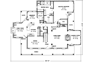 Floor Plan - Main Floor for Southern House Plan #410-146 - 4 bed, 3.5 bath