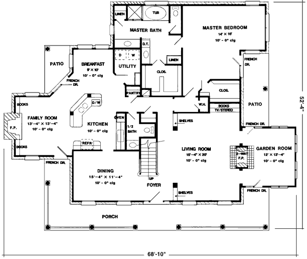 Home Plan - Southern Floor Plan - Main Floor Plan #410-146