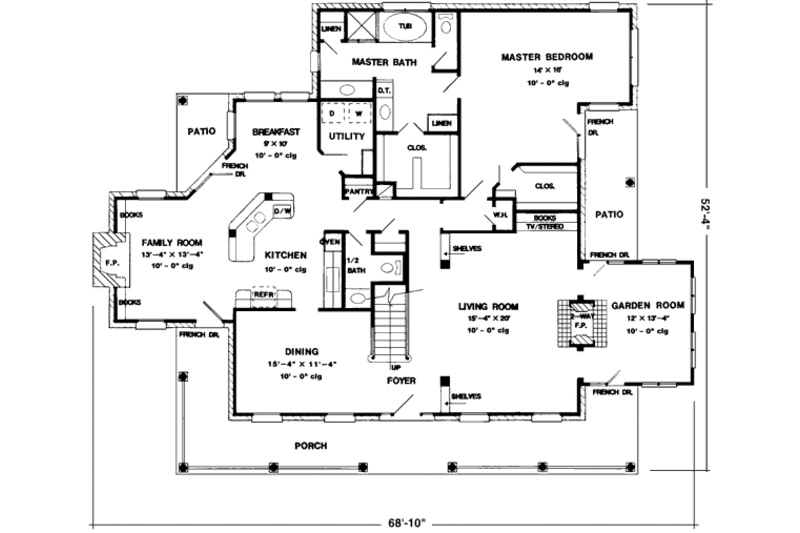 Southern Style House Plan - 4 Beds 3.5 Baths 3050 Sq/Ft Plan #410-146 ...