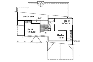 Floor Plan - Upper Floor for Traditional House Plan #50-155 - 3 bed, 2.5 bath
