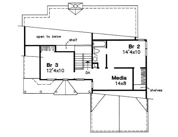 Traditional Floor Plan - Upper Floor Plan #50-155