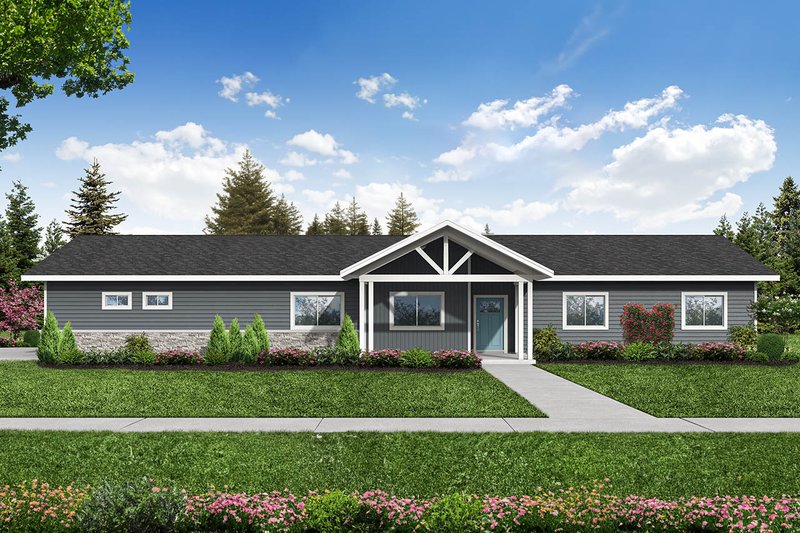 House Blueprint - Ranch Exterior - Front Elevation Plan #124-1392