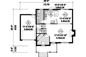 Floor Plan - Main Floor for Traditional House Plan #25-4696 - 3 bed, 1 bath
