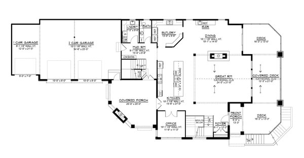 Dream House Plan - Floor Plan - Main Floor for Country House Plan #1064-488 - 3 bed, 2.5 bath