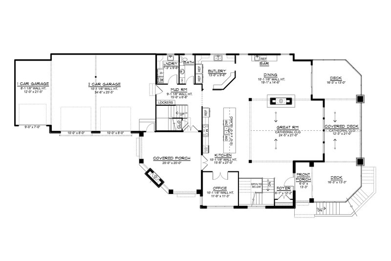 Dream House Plan - Floor Plan - Main Floor for Country House Plan #1064-488 - 3 bed, 2.5 bath