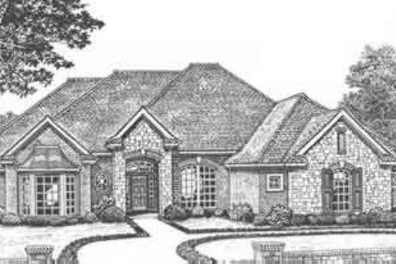 Exterior - Front Elevation for European House Plan #310-407 - 3 bed, 2.5 bath