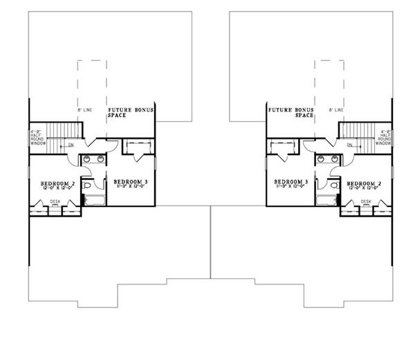 Architectural House Design - Traditional Floor Plan - Upper Floor Plan #17-2401