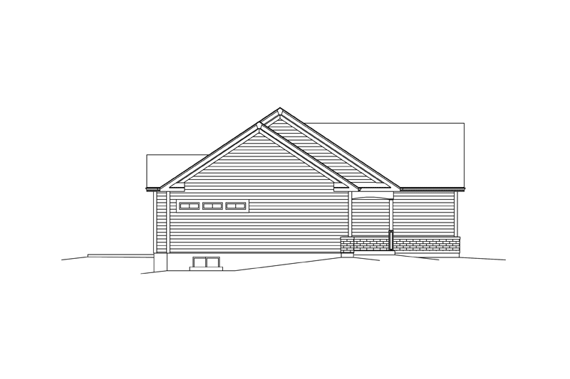 House Plan Design - Exterior - Other Elevation for Ranch House Plan #57-623 - 3 bed, 2 bath
