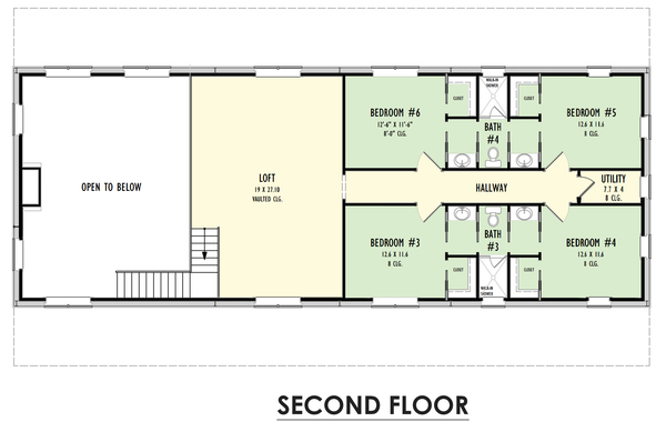 Barndominium Floor Plan - Upper Floor Plan #1092-50