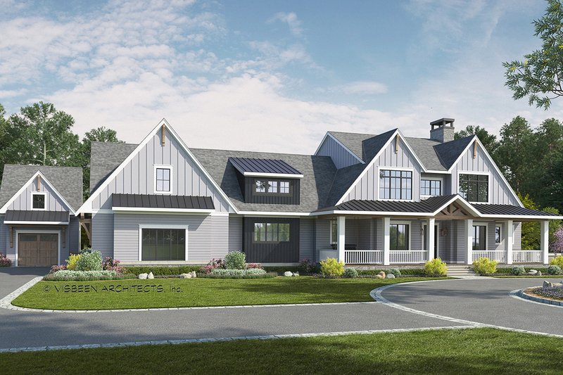 House Blueprint - Farmhouse Exterior - Front Elevation Plan #928-340