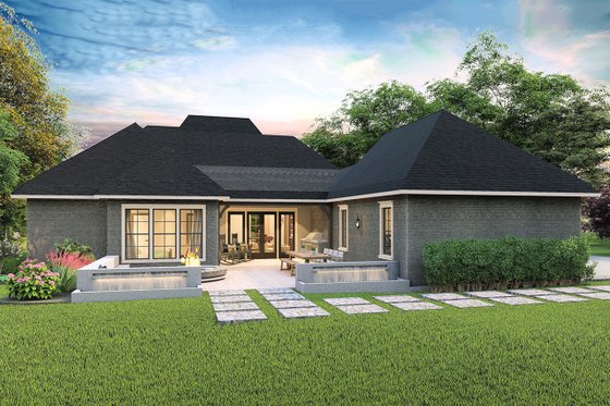 Exterior - Rear Elevation for Cottage House Plan #406-9654 - 4 bed, 2.5 bath