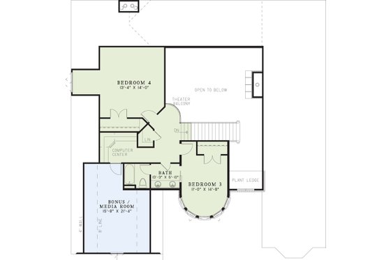 Floor Plan - Upper Floor for European House Plan #17-2347 - 4 bed, 3.5 bath