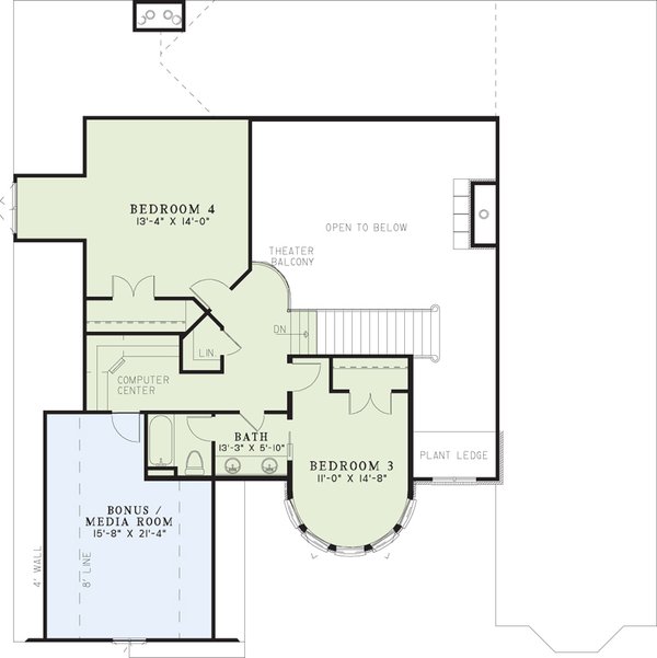 House Design - Floor Plan - Upper Floor for European House Plan #17-2347 - 4 bed, 3.5 bath