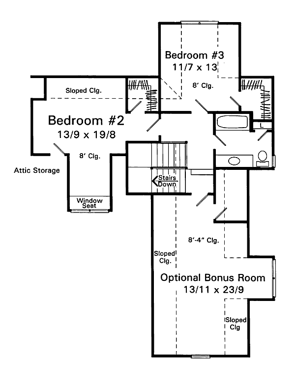 Home Plan - Traditional Floor Plan - Upper Floor Plan #41-151