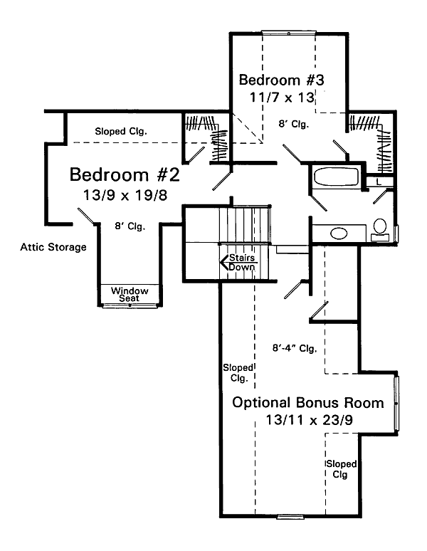 Dream House Plan - Traditional Floor Plan - Upper Floor Plan #41-151