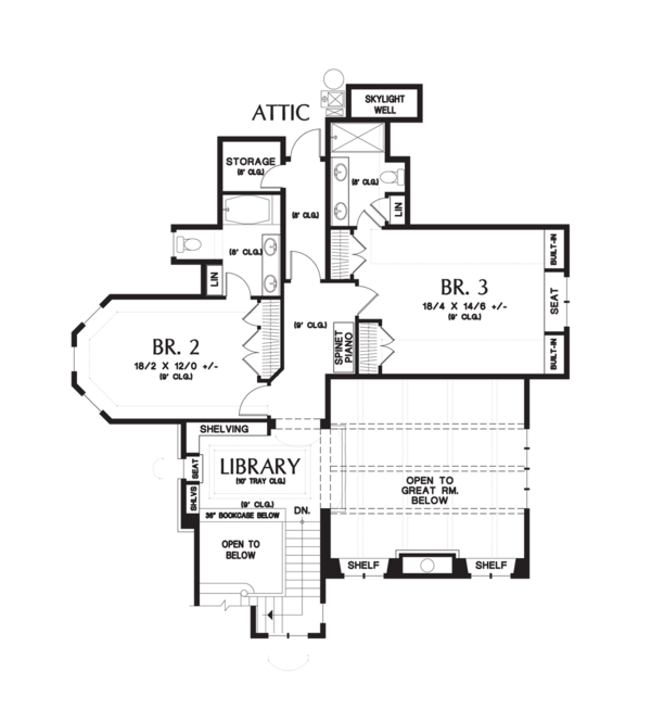 House Plan Design - European Floor Plan - Upper Floor Plan #48-625