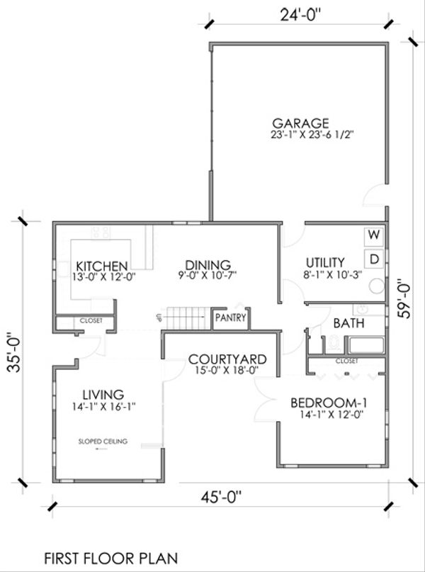 Modern Floor Plan - Main Floor Plan #518-9