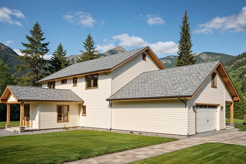Exterior - Front Elevation 2 for Traditional House Plan #117-162 - 4 bed, 3 bath