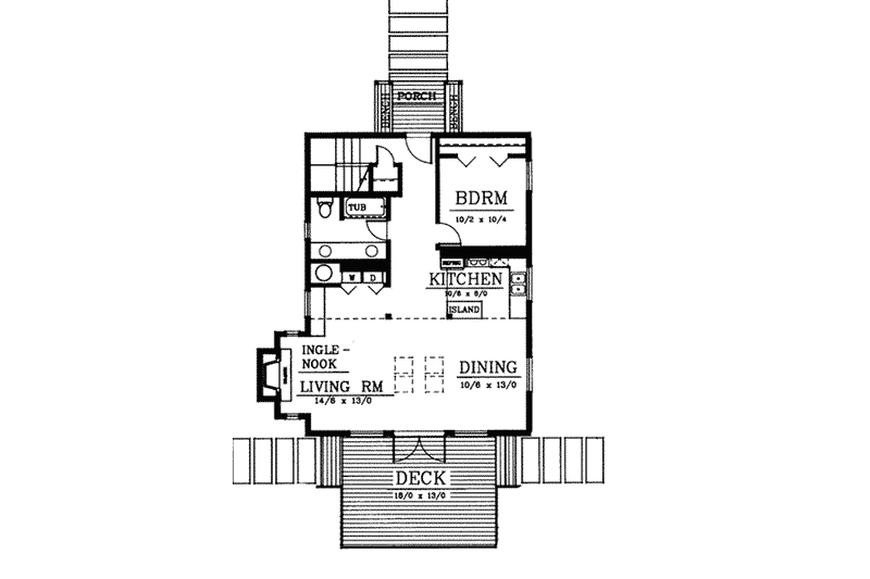 Home Plan - Floor Plan - Main Floor for Modern House Plan #93-201 - 1 bed, 1 bath