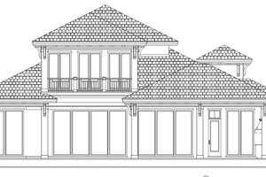 Exterior - Rear Elevation for Beach House Plan #27-498 - 4 bed, 3.5 bath