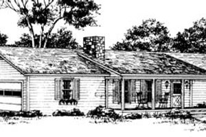 Ranch Exterior - Front Elevation Plan #10-123