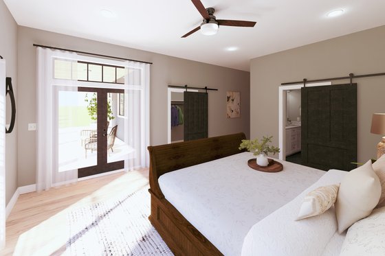 Interior - Master Bedroom 1 for Barndominium House Plan #44-282 - 4 bed, 3 bath