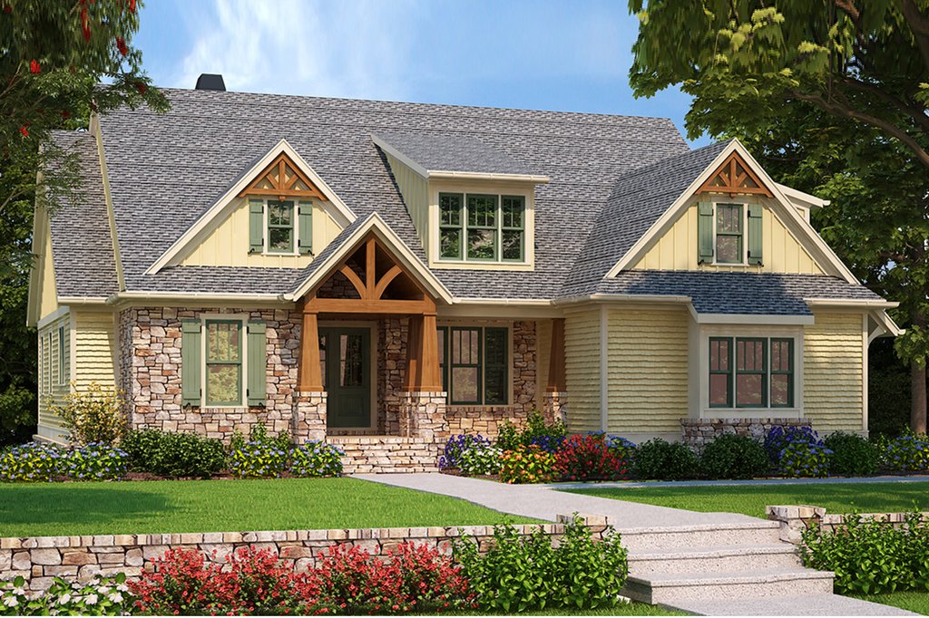 Craftsman Style House Plan 4 Beds 3 5 Baths 2601 Sq Ft 