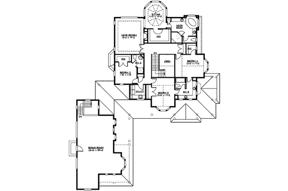 Floor Plan - Upper Floor for Country House Plan #132-176 - 4 bed, 3.5 bath