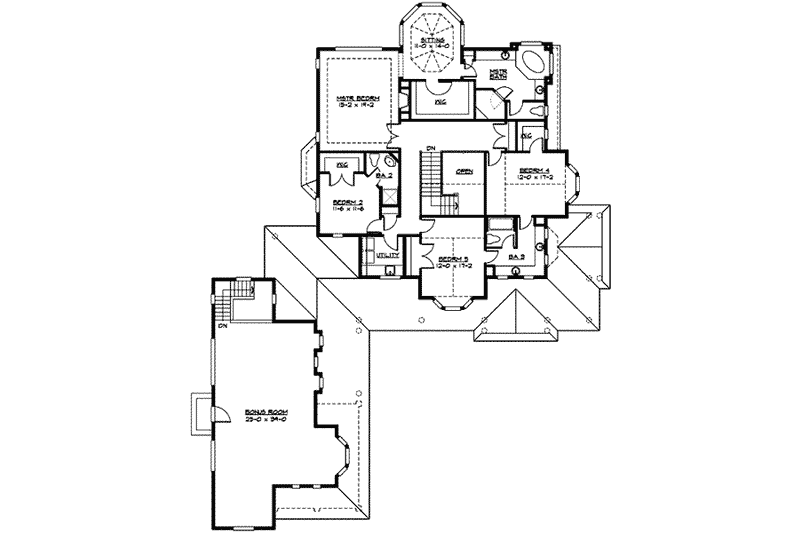 House Plan Design - Floor Plan - Upper Floor for Country House Plan #132-176 - 4 bed, 3.5 bath