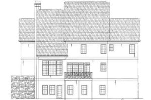 Exterior - Rear Elevation for European House Plan #119-138 - 3 bed, 3 bath