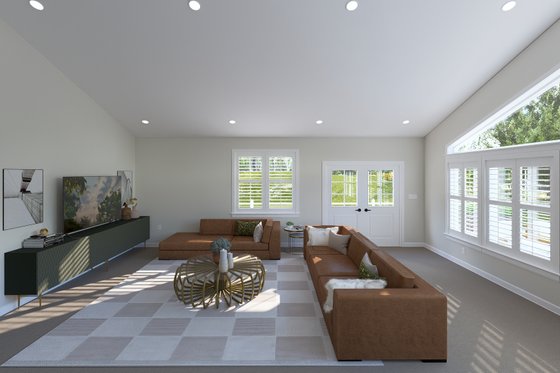 Interior - Family Room for Barndominium House Plan #1060-398 - 3 bed, 3 bath