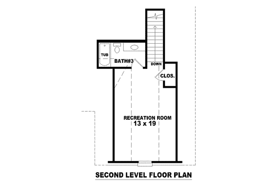 Floor Plan - Upper Floor for European House Plan #81-1546 - 3 bed, 2 bath