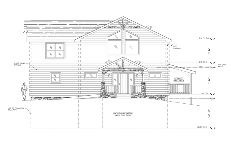 House Plan Design - Exterior - Other Elevation 9 for Cabin House Plan #123-121 - 6 bed, 5.5 bath