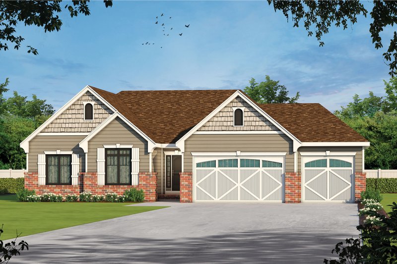 Dream House Plan - Ranch Exterior - Front Elevation Plan #20-2295