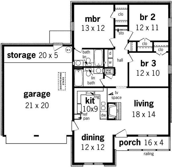 Architectural House Design - European Floor Plan - Main Floor Plan #45-225