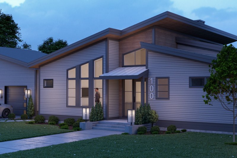 House Design - Exterior - Front Elevation 3 for Modern House Plan #928-396 - 4 bed, 3 bath