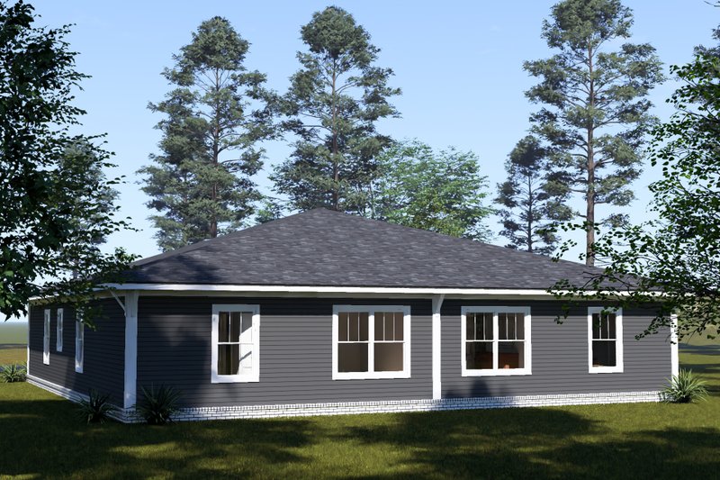 Home Plan - Exterior - Rear Elevation for Modern House Plan #513-2476 - 3 bed, 2 bath