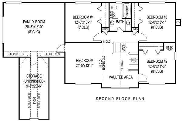 Country Floor Plan - Upper Floor Plan #11-231