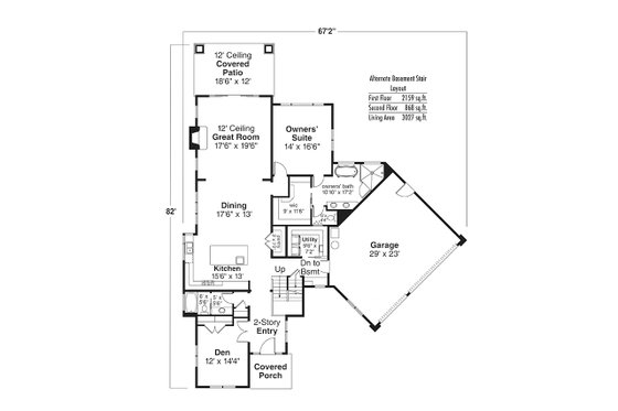 Floor Plan - Other Floor for Contemporary House Plan #124-1112 - 3 bed, 3 bath