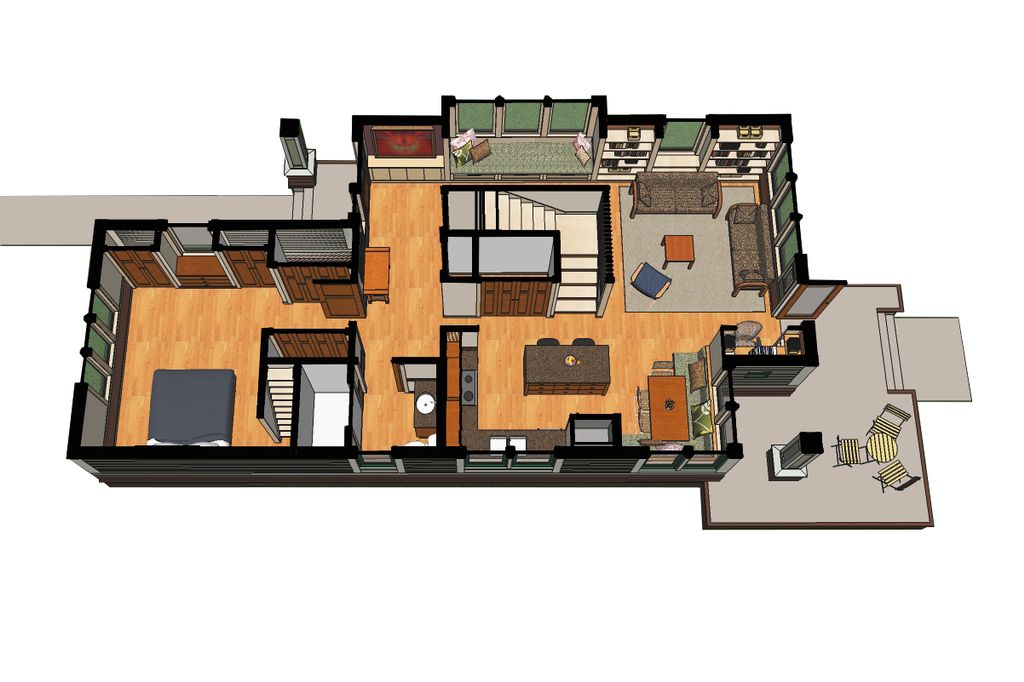 craftsman style house plan - 2 beds 2 baths 1600 sq/ft plan #454-13