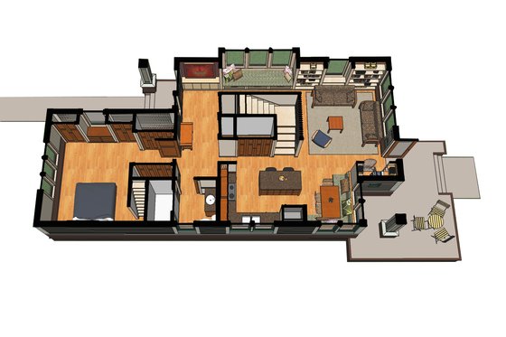 Floor Plan - Other Floor for Craftsman House Plan #454-13 - 2 bed, 2 bath